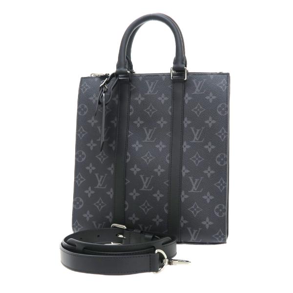 Louis Vuitton Eclipse Leather Sac Plat Shoulder Bag Black