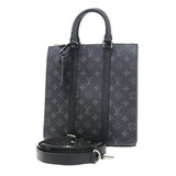 Louis Vuitton Eclipse Leather Sac Plat Shoulder Bag Black