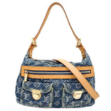 Louis Vuitton Monogram Denim Baggy PM Handbag Shoulder Bag Blue