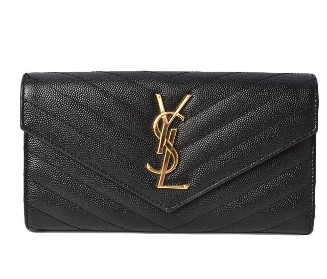 Saint Laurent- Paris Wallet Long Wallet Leather Black