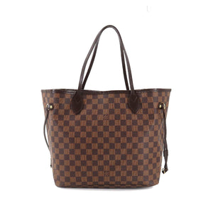 Louis Vuitton Damier Neverfull MM Tote Bag Ebene Cerise Brown Gold