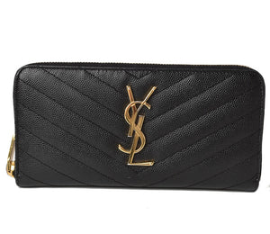 Saint Laurent- Paris Outlet Wallet Long Wallet Leather Black
