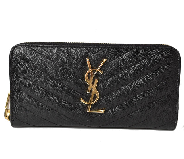 Saint Laurent- Paris Outlet Wallet Long Wallet Leather Black
