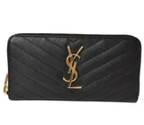Saint Laurent- Paris Outlet Wallet Long Wallet Leather Black
