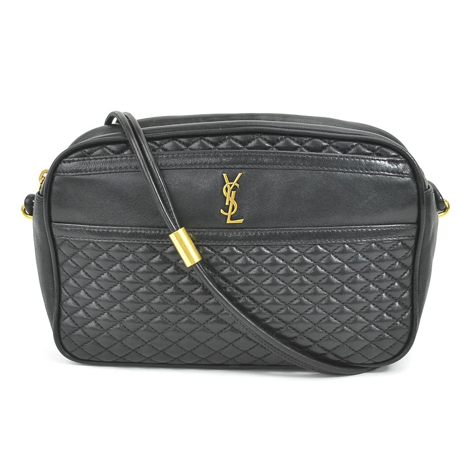 Saint Laurent- Shoulder Bag Leather Black Gold