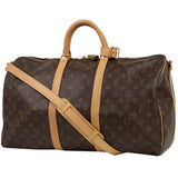Louis Vuitton Keepall Bandouliere Boston Bag Monogram Brown