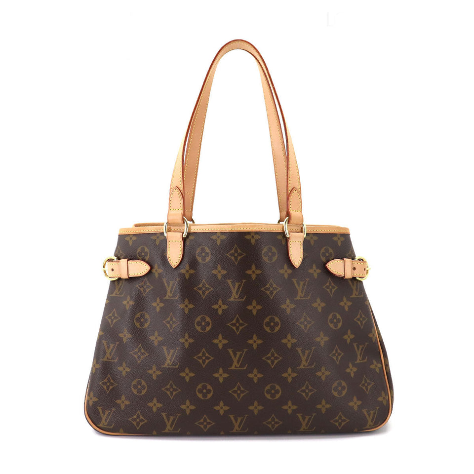 Louis Vuitton Monogram Batignolles Horizontal Tote Bag Brown Gold Metal Fittings