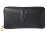 Saint Laurent- Paris Wallet Long Wallet Round Zipper Leather Black