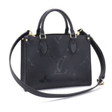Louis Vuitton On The Go PM 2way Bag Monogram Emplant Noir Black