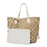 Louis Vuitton Tote Bag Monogram Implant Neverfull MM Beige