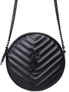 Saint Laurent- Paris Vinyl Chain Shoulder Bag Black