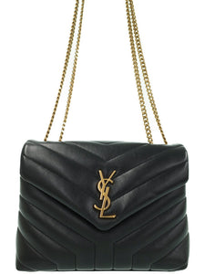 Saint Laurent- Paris Lulu Small Leather Chain Shoulder Bag Black
