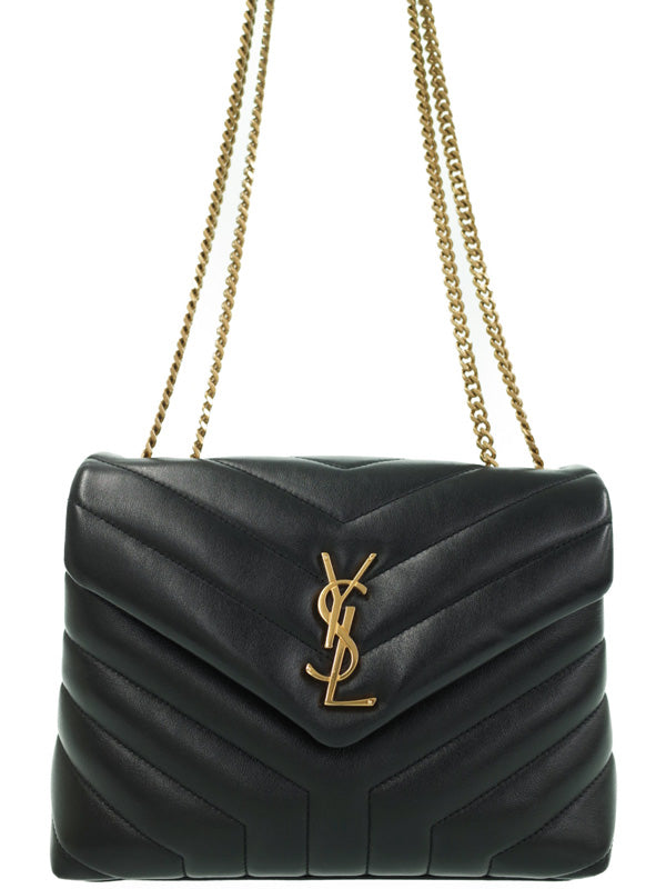 Saint Laurent- Paris Lulu Small Leather Chain Shoulder Bag Black