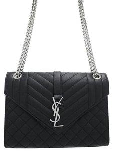 Saint Laurent- Paris Envelope Medium Chain Shoulder Bag Black