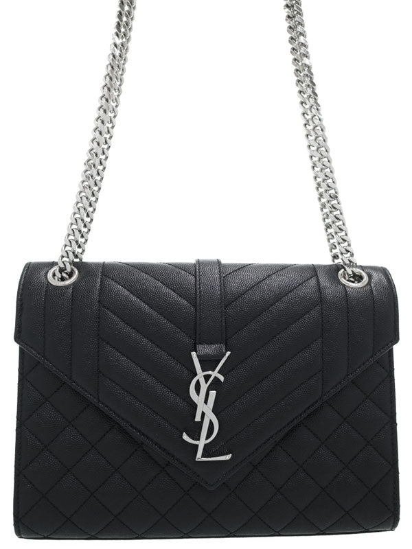 Saint Laurent- Paris Envelope Medium Chain Shoulder Bag Black