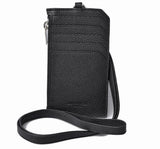 Saint Laurent- Paris Coin Case Card Case Neck Strap Leather Black