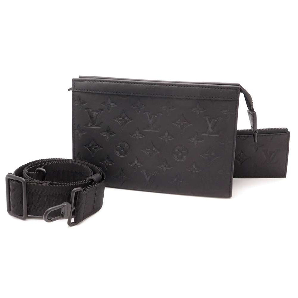 Louis Vuitton Shoulder Bag Monogram Shadow Gaston Wearable Wallet Black
