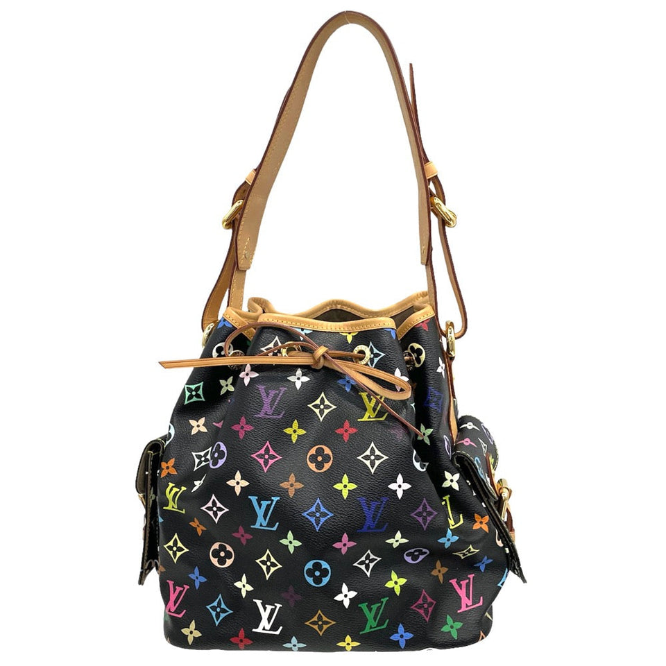 Louis Vuitton Multicolor Petite Noe Shoulder Bag Black Gold Metal Fittings