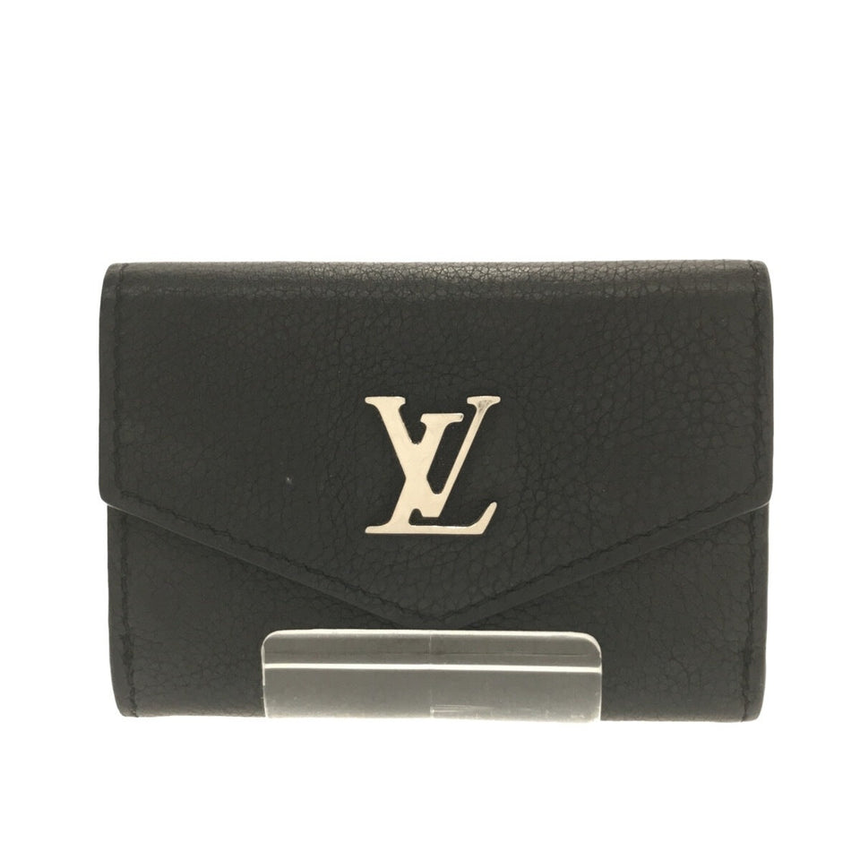 Louis Vuitton Portefeuille Lock Mini 3-fold Wallet Noir Calf Leather