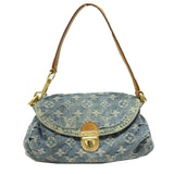 Louis Vuitton Mini Pleaty Monogram Denim Shoulder Bag Blue
