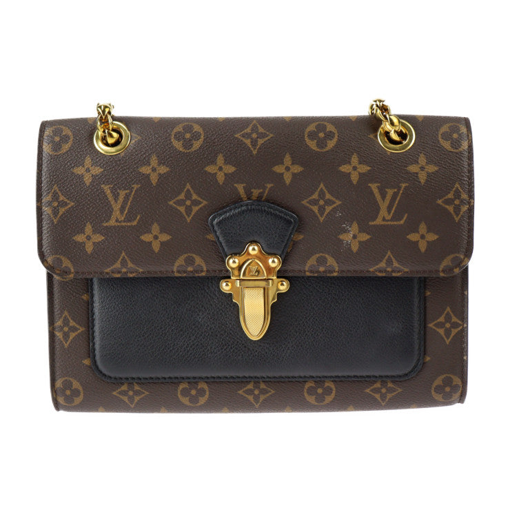 Louis Vuitton Victoire Shoulder Bag Monogram Canvas Calfskin Brown