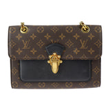 Louis Vuitton Victoire Shoulder Bag Monogram Canvas Calfskin Brown