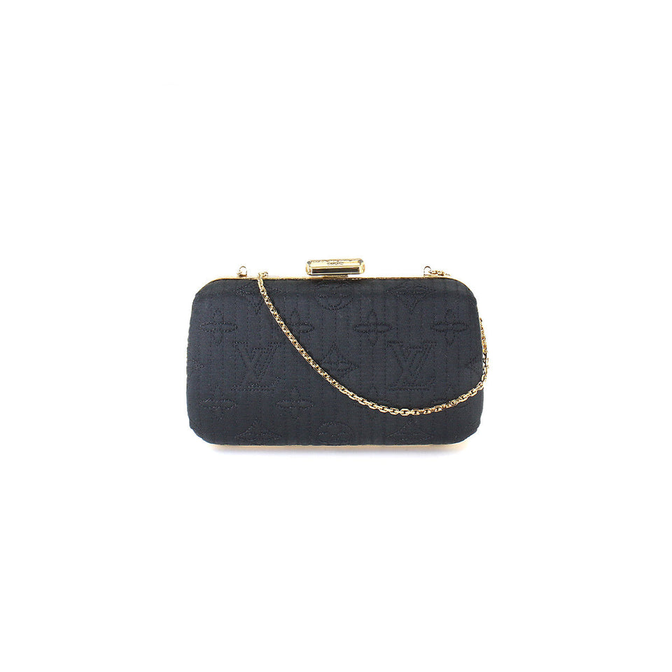 Louis Vuitton Monogram Motard Minaudière Chain Shoulder Clutch Bag Noir Black