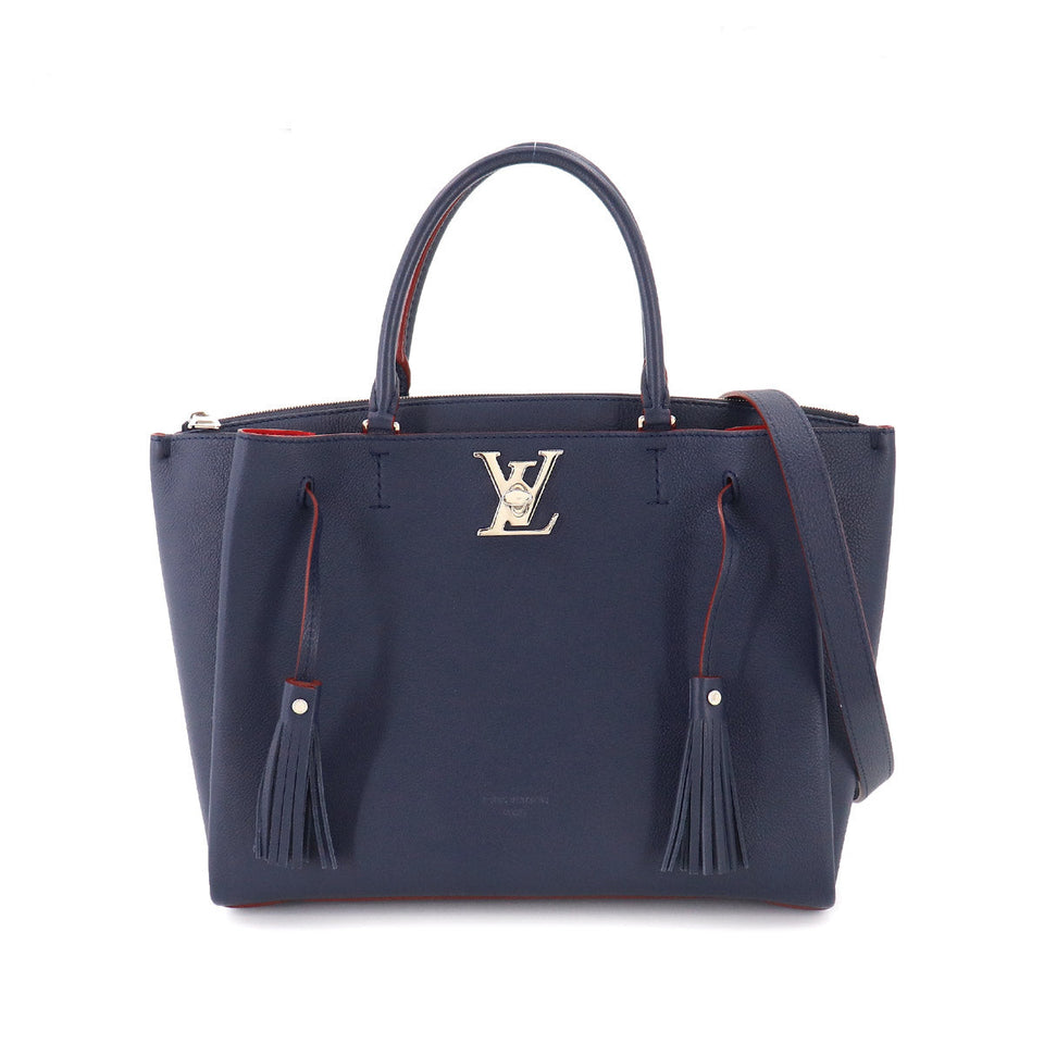 Louis Vuitton LockMe Shoulder Bag Leather Marine Rouge