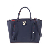 Louis Vuitton LockMe Shoulder Bag Leather Marine Rouge