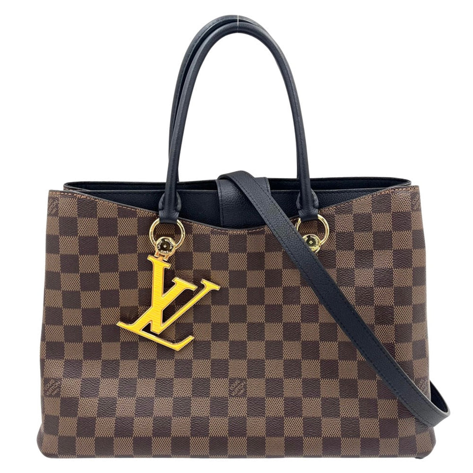 Louis Vuitton Damier Ebene Riverside Shoulder Bag Brown