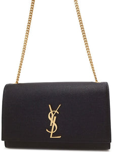 Saint Laurent- Classic Kate Monogram Satchel Chain Shoulder Bag Black