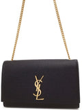 Saint Laurent- Classic Kate Monogram Satchel Chain Shoulder Bag Black