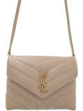 Saint Laurent- Paris Monogram Loulou Strap Bag Beige Black