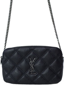 Saint Laurent- Becky Double Zip Pouch Shoulder Bag Black