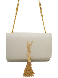 Saint Laurent- Logo Kate Chain Shoulder Bag White