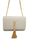Saint Laurent- Logo Kate Chain Shoulder Bag White