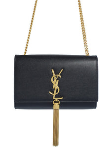 Saint Laurent- Paris Logo Kate Chain Shoulder Bag Black