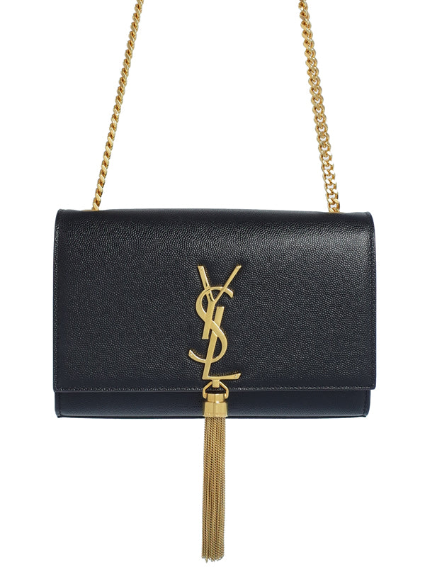 Saint Laurent- Paris Logo Kate Chain Shoulder Bag Black