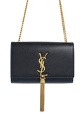 Saint Laurent- Paris Logo Kate Chain Shoulder Bag Black