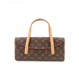 Louis Vuitton Monogram Sonatine Hand Bag Brown Gold Metal Fittings