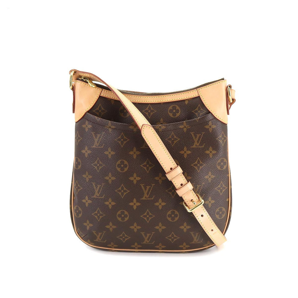 Louis Vuitton Monogram Odeon PM Shoulder Bag Brown Gold Metal Fittings