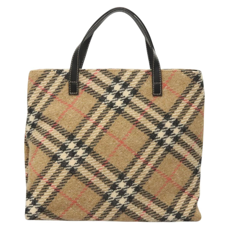 Burberry Nova Check Beige Wool Tote Bag ( )