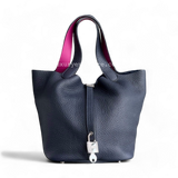 Hermes Picotin 22 - Lock TC Clement Midnight Blue Palladium Silver Hardware