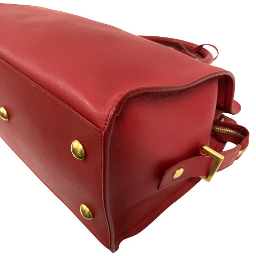 Saint Laurent- Petit Cabas Shoulder Bag Wine Red Gold Metal Fittings