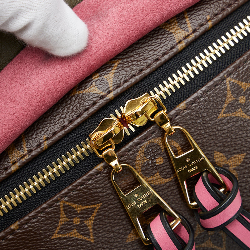 Louis Vuitton Monogram Tuileries Shoulder Bag Brown Khaki Leather