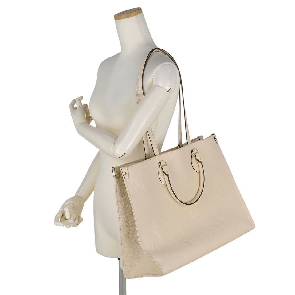 Louis Vuitton On The Go GM Shoulder Bag Monogram Creme
