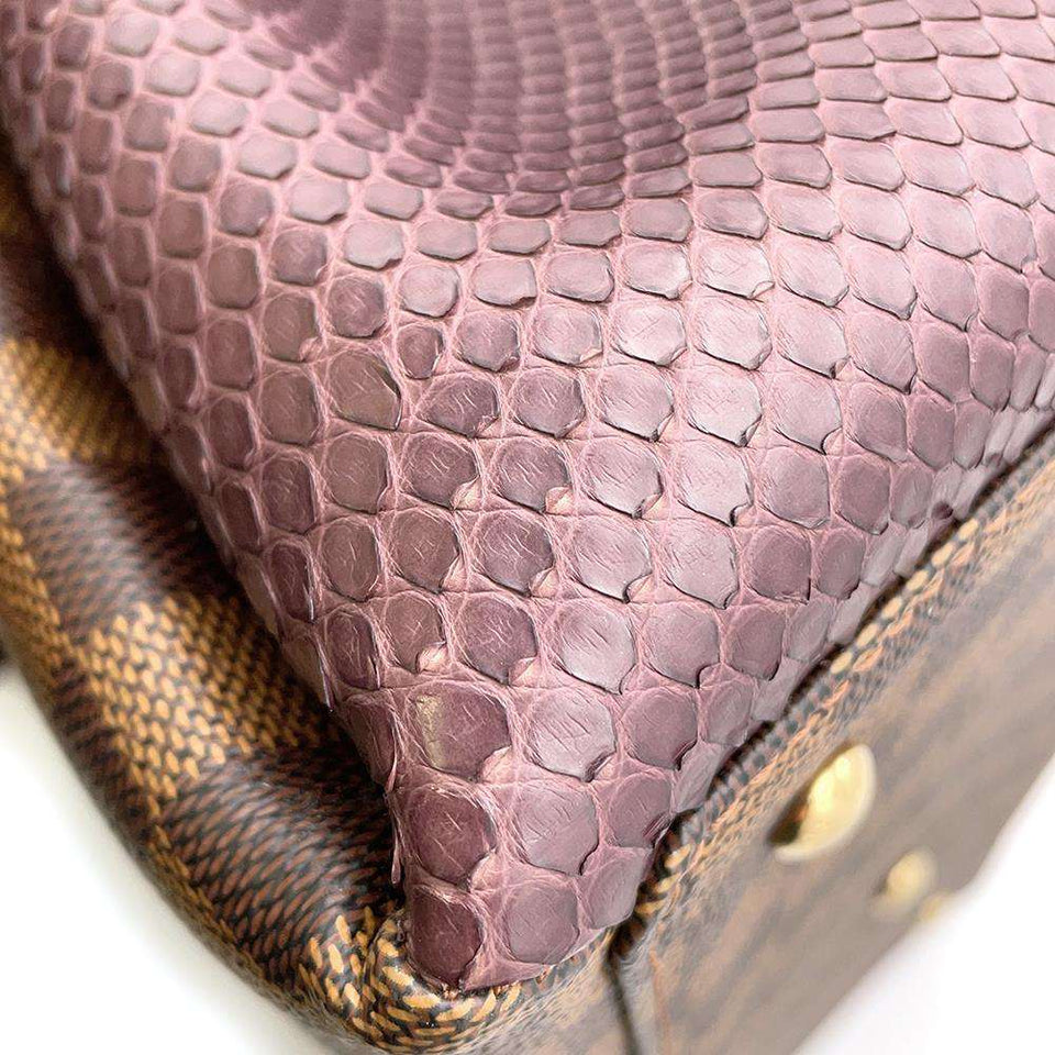 Louis Vuitton Handbag Damier Ebene Normandy Python
