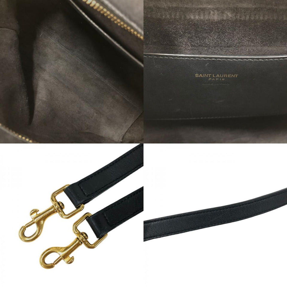 Saint Laurent- Cabas Small Leather Handbag Black