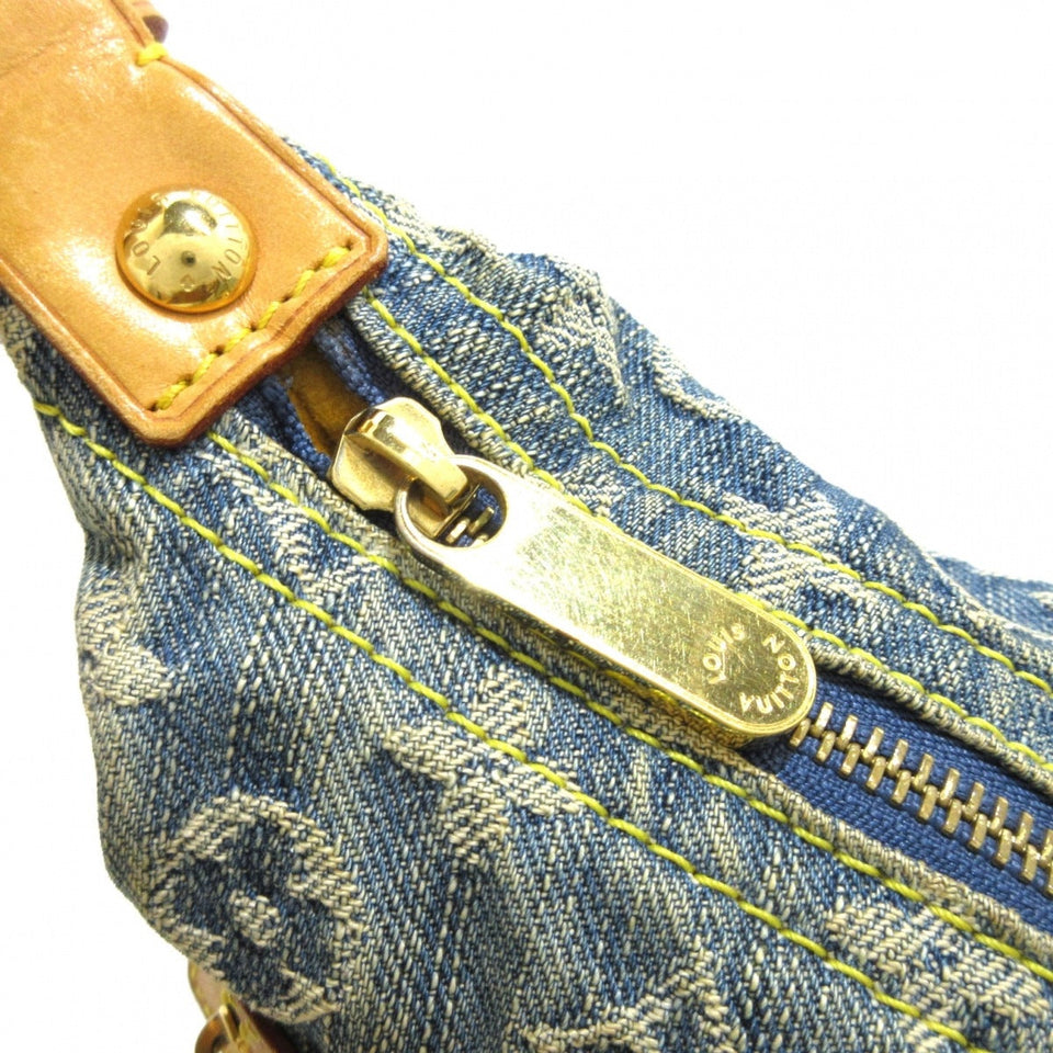 Louis Vuitton Baggy PM Shoulder Bag Blue Denim Leather