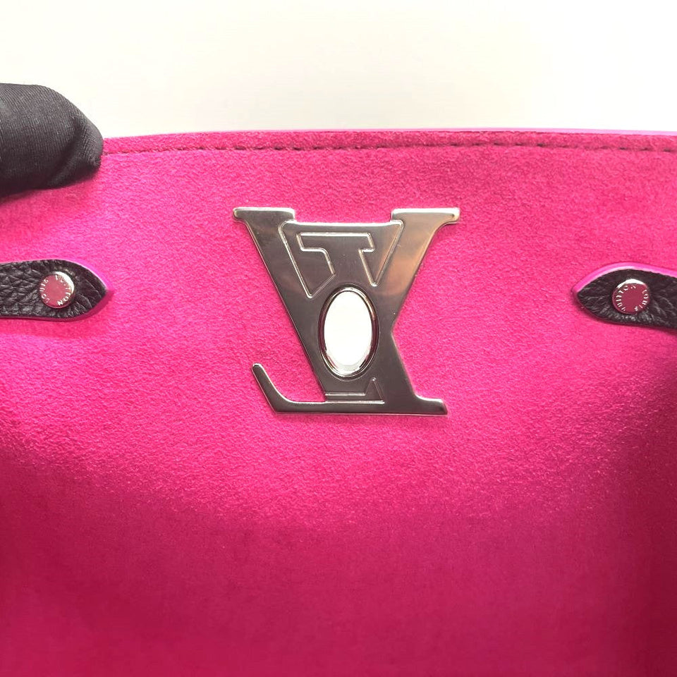 Louis Vuitton Lock Me Bucket Noir Fuchsia Leather 2way Shoulder Bag